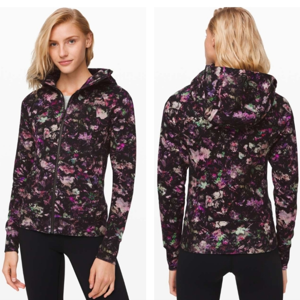 Lululemon Scuba Hoodie Light Cotton FleeceFloral Illusion Antique White Multi 12